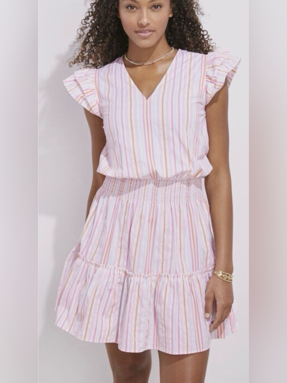 Vineyard Vines Performance Harbor Striped Smocked Dress Size Small